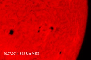 Sonne in H-alpha von 10.07.2014