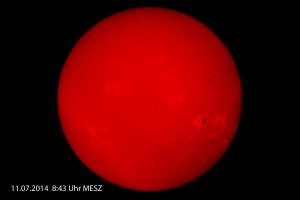 Sonne in H-alpha vom 11.07.2014