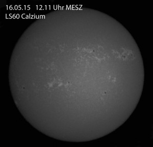 Sonne am 16.05.2015 in Calziumlicht