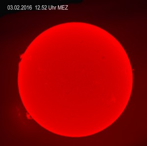 Protuberanzen am 03.02.2016