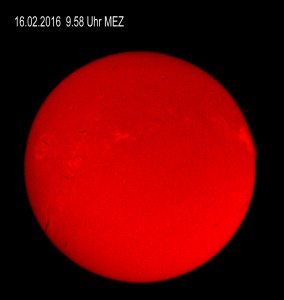 H-lpha Sonne am 16.02.16