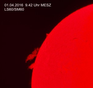 Protuberanz am01.04.2016
