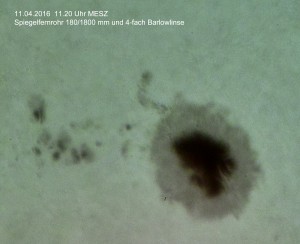 Sonnenfleck am 11.04.2016