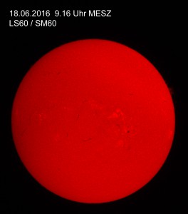 Sonne im H-alpha am 18.06.16