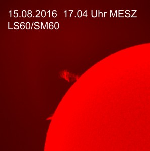 Protuberanz am 15.08.16