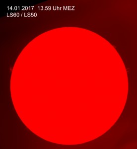 Protuberanzen am 14.01.2017
