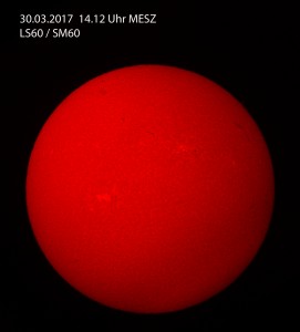 H-alpha Sonne am 30.03.17