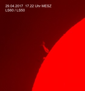 Protuberanz am 29.04.17