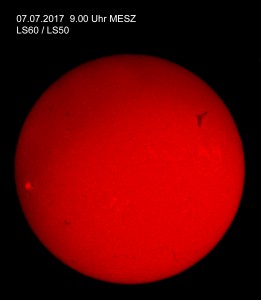 H-alpha Sonne am 07.07.2017