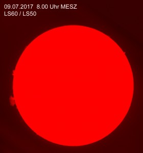 Protuberanzen am 09.07.2017
