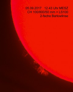 Protuberanze am 05.09.17