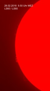 Protuberanzen vom 28.02.2018