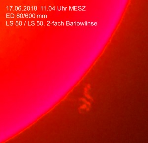 Protuberanz am 17.06.2018