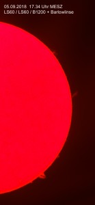 Protuberanzen am 05.09.18