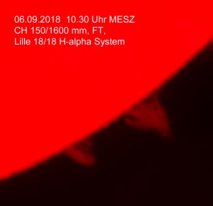 Protuberanz am 06.09.18
