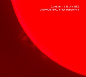 Protuberanz am 22.03.19