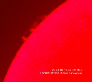 Protuberanz am 22.03.19