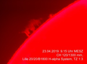 Protuberanz am 23.04.19