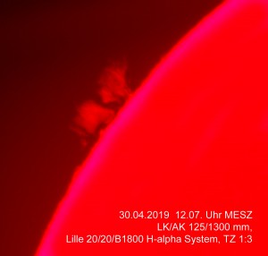 Protuberanz am 30.04.19