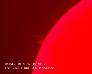 Protuberanz am 01.04.19