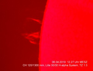 Protuberanz am 06.04.19