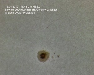 Weisslichtaufnahme vom 13.04.19