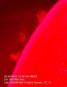 Protuberanz vom 20.04.2019