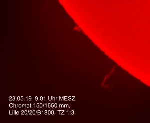 Protuberanzen am 23.05.19