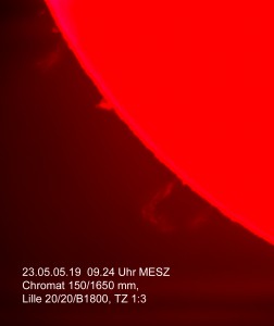 Protuberanzen am 23.05.19