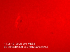 Sonnenfleck am 11.05.19