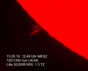 Protuberanz am 13.05.19