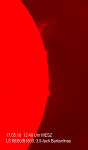 Protuberanzen am 17.05.19